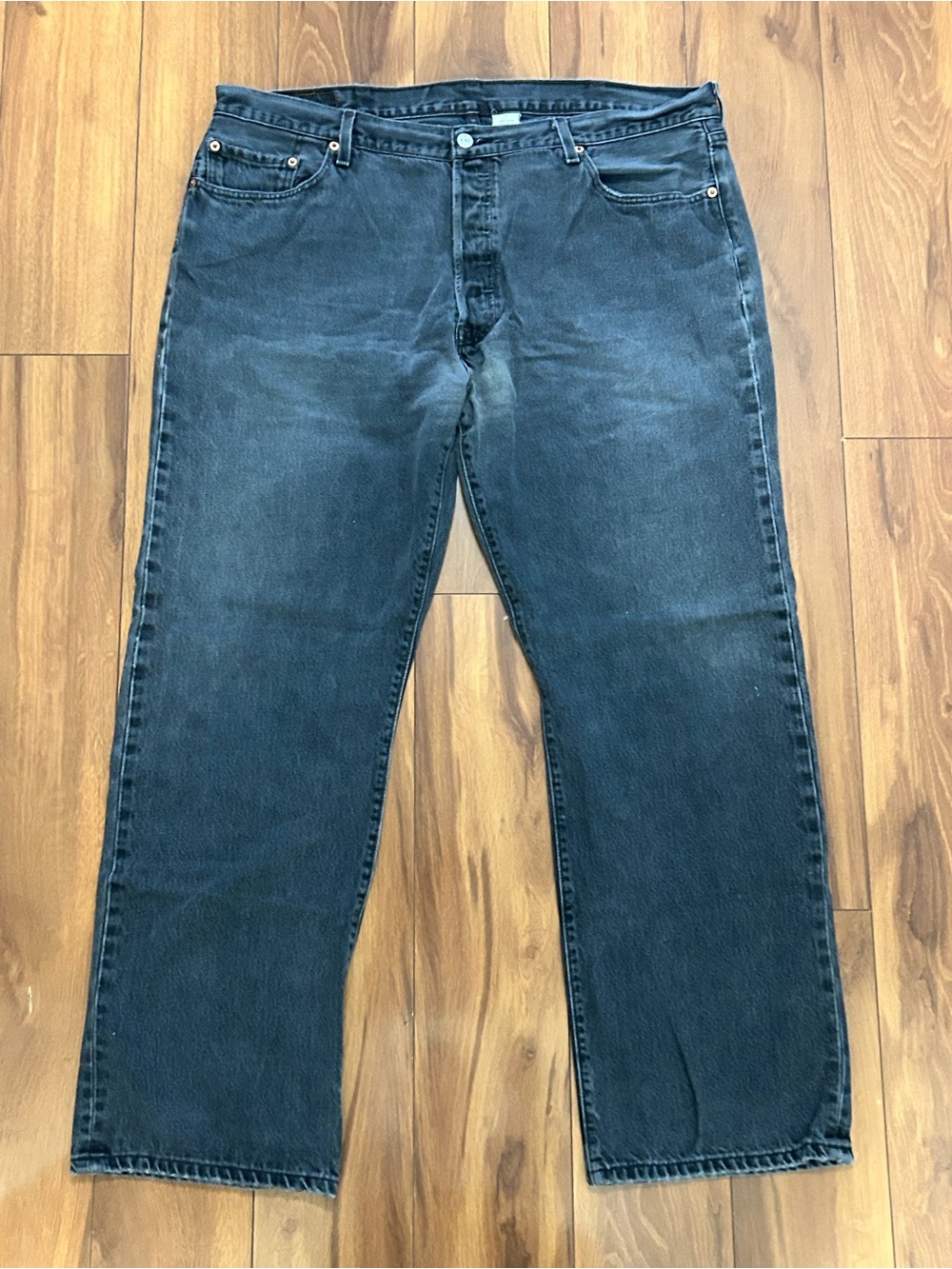 Vintage 90s Levi 501 Men’s Jeans 42x32 Black Denim Button Fly Medium Wash